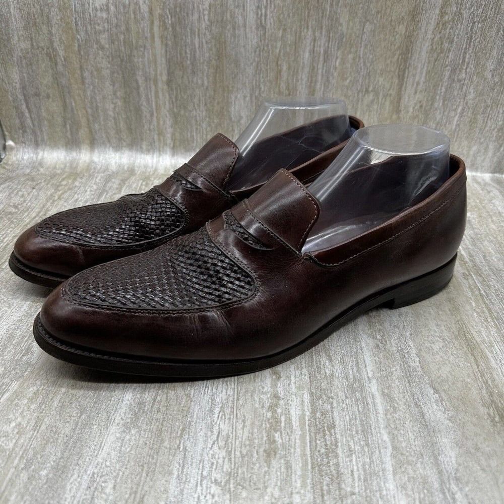 Allen Edmonds Brown‎ Carlsbad Bluff Weave Penny Loafers Mens 11 D Dress Shoes